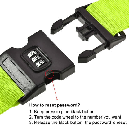 uxcell Luggage Straps Suitcase Belts with Buckle, Combination Lock, Adjustable Travel Packing Accessories