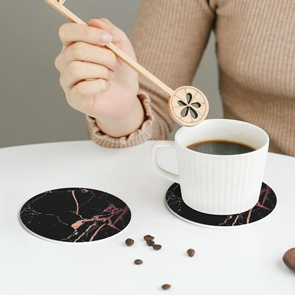 Heat-Resistant Leather Coasters Set of 6, Modern Beverage Coasters