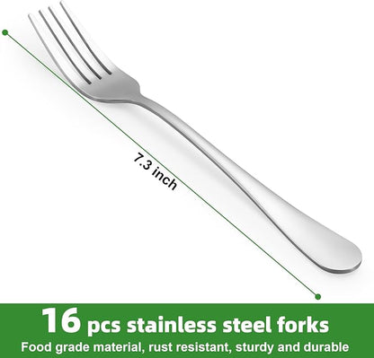 16 Piece Dinner Forks Set, Food-Grade Stainless Steel Forks Silverware