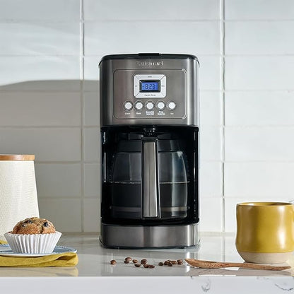 Cuisinart 14-Cup Coffee Maker, Programmable PerfecTemp Glass Carafe Coffee Machine with 1-4 Cup Setting, Brew Strength Control and Brew Pause, Stainless Steel, DCC-3200BKSNAS, Black