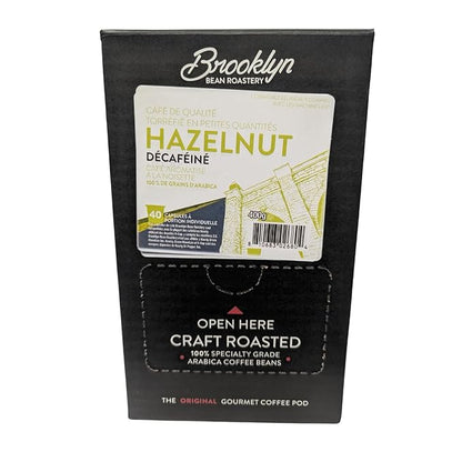 Brooklyn Beans Coffee Pods, Hazelnut Decaf - Compatible with Keurig K Cup Brewers Including 2.0 Machines, 40 Count, Deliciously Nutty Flavor