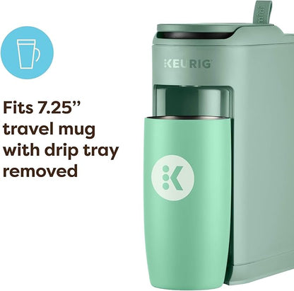 Keurig K-Mini Mate Single Serve Coffee Maker – Ultra-Compact 4” Width, Travel Mug Friendly, Ideal Holiday Gift for Small Spaces, Glamping Green