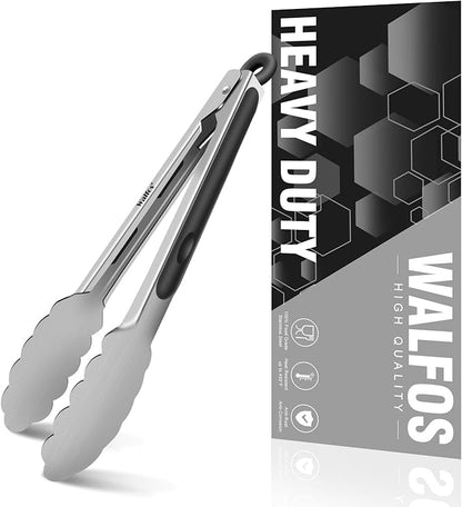 Walfos 7 inch Small Kitchen Tongs for Cooking, Mini Silicone Serving Tongs, Great for Cooking, Salad, Grilling, Pasta, Steaks, Vegetables