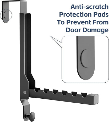 2 Pack Over The Door Hanger Foldable Heavy Duty Over The Door Hooks Hanger,Over The Door Drying Rack for Laundry, Rust-Resistant Over The Door Clothes Hanger, Over Door Hook for Hanging Clothes,Black
