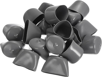 uxcell 20pcs Rubber End Caps 32mm ID Vinyl Cap Cover Screw Protectors Dark Grey