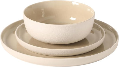 Gibson Elite Tahoe Sunset 12-Piece Reactive Stoneware Dinnerware Set – Matte