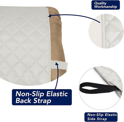 PureFit Reversible Quilted Sofa Cover, Water Resistant Slipcover Furniture Protector, Washable Couch Cover with Non Slip and Elastic Straps for Kids, Dogs, Pets (Small Recliner, Ivory/Ivory)