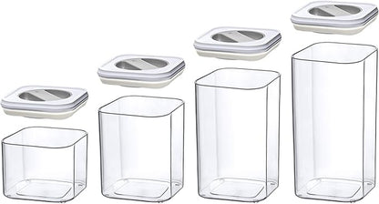 Amazing Abby - Carol - Acrylic Canister (4-Piece Set), 48/72/96/112-Ounce Capacity, Plastic Airtight Food Container, Stackable, BPA-Free, Shatter-Proof, Perfect for Home and Commercial Use