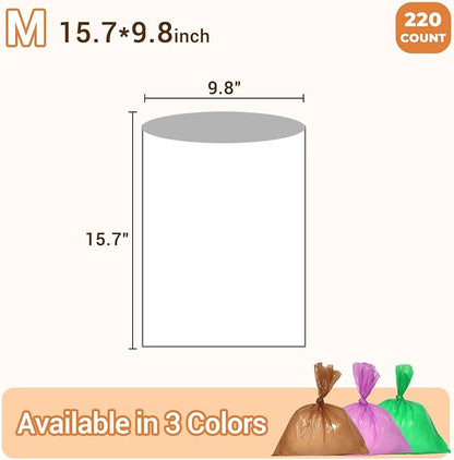 Odor Sealing Small Trash Bags Home & Food Use M-220 Count Disposable Bags, Durable and Unscented (Color:Blue)