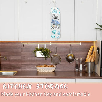 Sea Turtle Plastic Bag Holder, Wall Mount Grocery Bag Holder, Plastic Storage bag, Ocean Theme Storage Organizer Reusable Grocery Bags Kitchen Dispenser, Turtle Gifts for Women Mom Grandma
