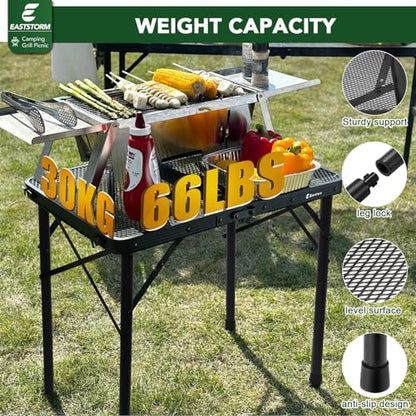 E EASTSTORM 2 Ft Folding Grill Camping Table with Mesh Bag,Small