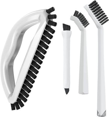 Grout Cleaning Brush Set (4 Pcs) Heavy Duty Hand Grout Scrub Brush & Detail Cleaning Brush Set for Baseboards,Floor, Corners, Shower, Bath Tub & Tiles