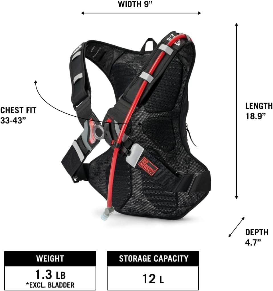 USWE Outlander Hydration Pack with Water Bladder, Hydration Backpack - Backpack for Cycling, MTB, Trail Running & More