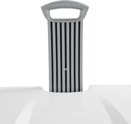 White Rolling Laundry Hamper with Wheels, 2-Bushel Large Capacity Ventilated Plastic Hamper with Lid & Retractable Handle, Portable Laundry Basket for Dorms, Apartments and Bedrooms