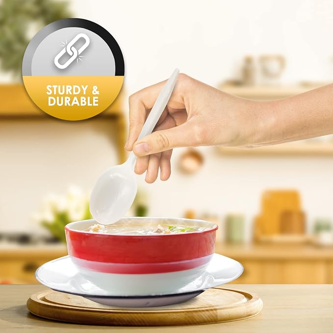 PAMI Medium Weight Disposable Plastic Soup Spoons, Bulk Pack, 1000 Ct