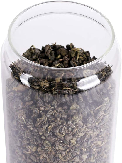 Glass Tea Canister, 25 FL OZ/ 750ml Bulk Food Storage Jar with Airtight Acacia Lid, Glass Food Container for Loose Leaf Tea, Coffee Bean(6 inch high)