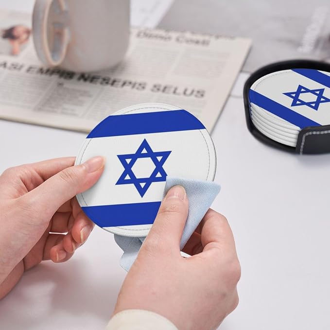 Israel Flag Coasters for Drinks