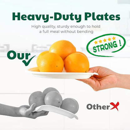 100% Compostable Paper Plates, 9 Inch, 125 Count, Biodegradable Bagasse Plates, Heavy Duty Disposable Plates Bulk for Party | Microwave-Safe | Soak-Resistant, Cut Resistant