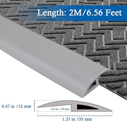 Floor Transition Strip Self Adhesive Carpet & Flooring Transitions Edging Trim Strip PVC Threshold Transitions Suitable for Threshold Height Less Than 10mm (6.56Ft, Gray)