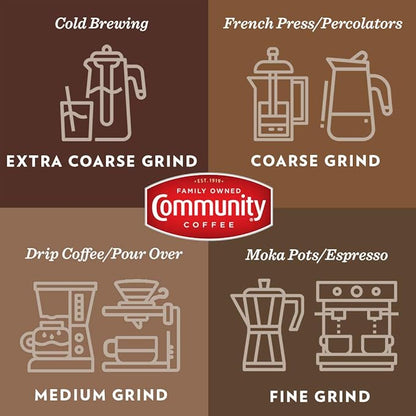Community Coffee Private Reserve Colombia Toldeo-Labateca Whole Bean Coffee, Medium-Dark Roast, 32 Ounce Bag (Pack of 4)