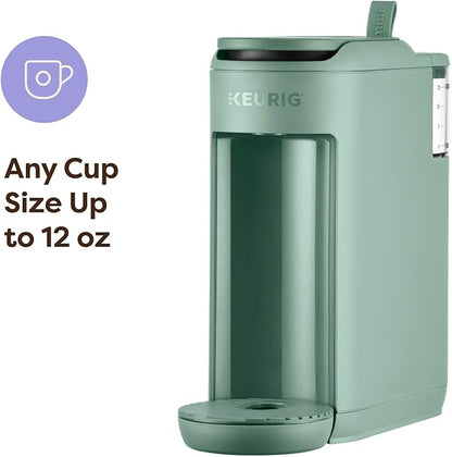 Keurig K-Mini Mate Single Serve Coffee Maker – Ultra-Compact 4” Width, Travel Mug Friendly, Ideal Holiday Gift for Small Spaces, Glamping Green