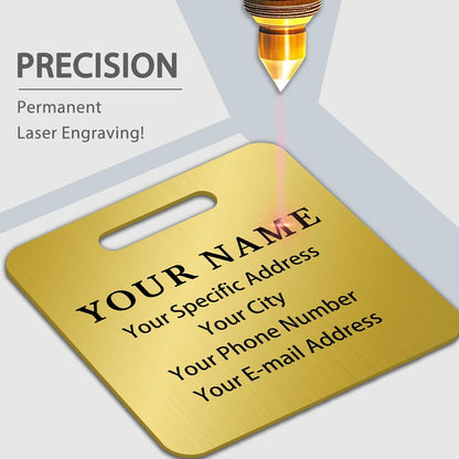 Personalized Luggage Tags for Suitcases (2/4/6/8 Pack) - Custom Engraved Metal Travel Tag, Customizable Pattern/Name/Text for Bags Backpacks Suitcases