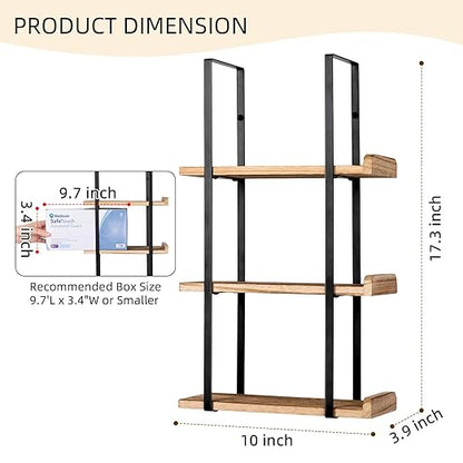 Glove Holder Dispenser for Wall Mount Wooden Metal Disposable Latex Glove Box Holder for Home Office, Lab and Garage, Tissue Wire Rack Wall-mounted for Kitchen Organizer Decor