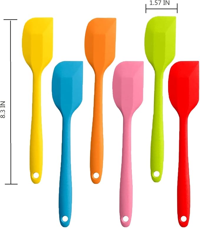 8 Pieces Silicone Spatulas,8.5 inch Non-stick with Stainless Steel Core,Heat Resistant-500℉, Food Grade Dishwasher Safe, for Mixing,Cooking,Baking (Mixed color)