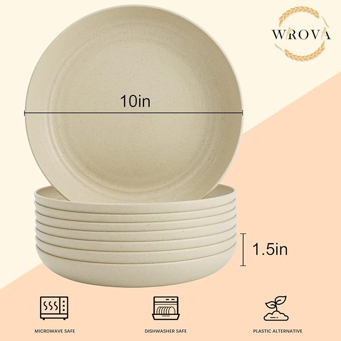 Wheat Straw Dinner Plates Set of 8