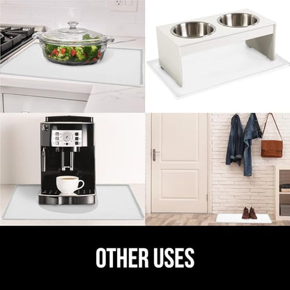 GORILLA GRIP Waterproof Silicone Under Sink Mat with Raised Lip for Kitchen and Bathroom, 28 x 22 in, Cabinet Shelf Liner Stay in Place Mats Dishwasher Safe Drawer Liner, Organizer Tray, White