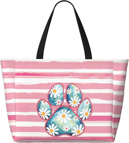 Beach Bag for Women Beach Tote Bag Waterproof Sandproof Large Bags with Zipper Big Capacity for Vacation Travel