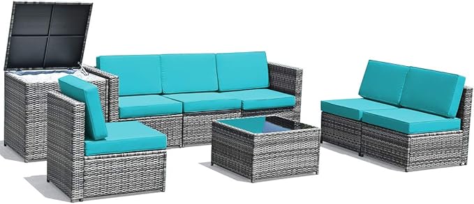 Tangkula 8 Pieces Wicker Patio Furniture Set
