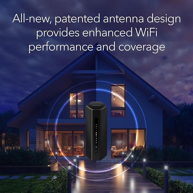 NETGEAR Nighthawk Tri-Band WiFi 7 Router (RS280S) - Security Features, BE9200 Wireless Speed (up to 9.2 Gbps) - Covers up to 2,500 sq. ft. - 2.5 Gig Internet Port – 1-Year Armor & Free Expert Help