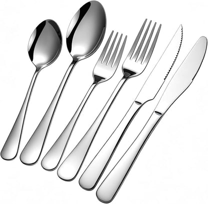 48-Piece Silverware Set with Steak Knives