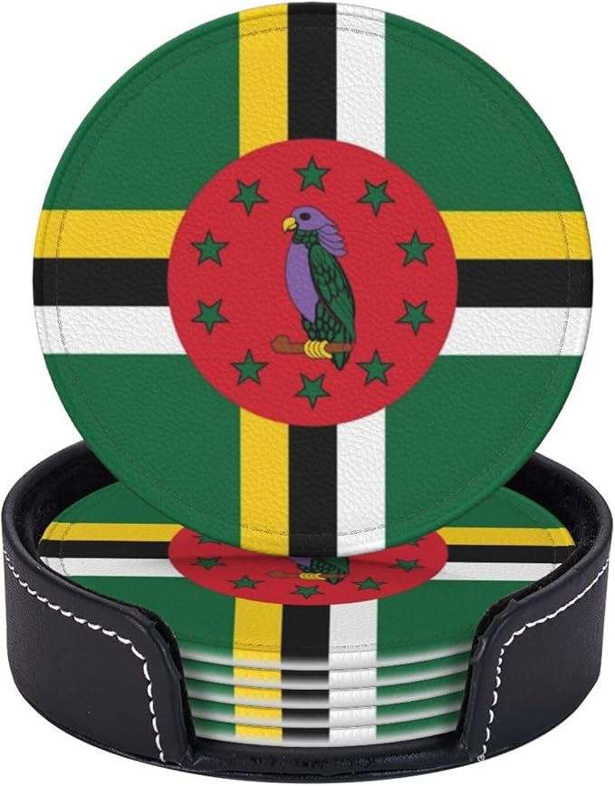 Dominica Flag Coasters for Drinks