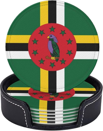 Dominica Flag Coasters for Drinks