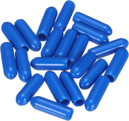 uxcell 20pcs Rubber End Caps 3.5mm ID Vinyl PVC Round Tube Bolt Cap Cover Screw Thread Protectors Blue