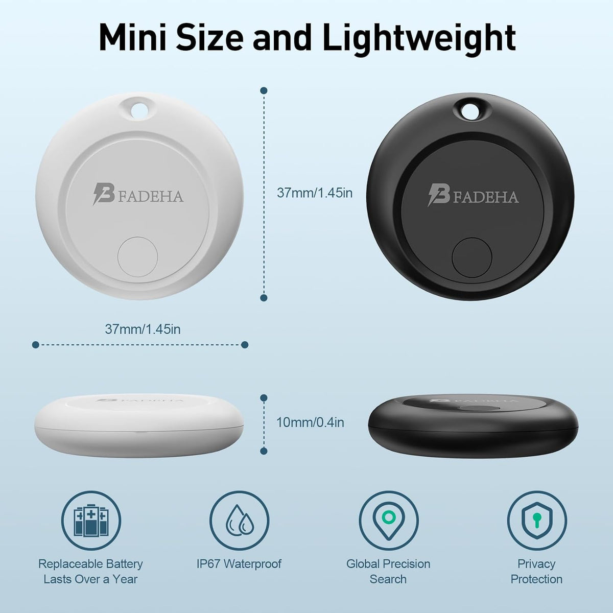 2025 [Apple MFi Certified] (iOS Only) Bluetooth Tracker Smart Finder for Apple Find My, iPhone Card Wallet Finder GPS Tracker, 5-10 Years Battery, Keys Finder and Item Locator for Keys, Bags, Passport