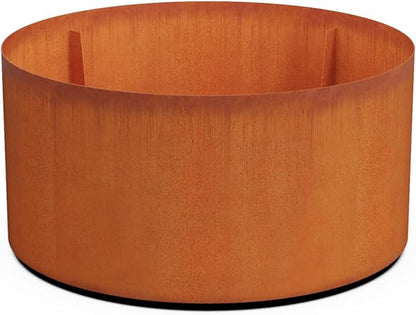 PLANTERCRAFT Corten Steel Metal Planter Box, Round Sizes, Modern Garden Steel