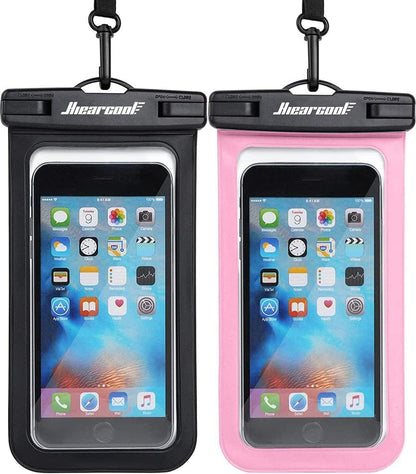 Hiearcool Universal Waterproof Case, Waterproof Phone Pouch Compatible for iPhone 16 15 14 13 Pro Max XS Plus Samsung Galaxy S22 Cellphone Up to 8.3", IPX8 Cellphone Beach Bag for Travel - 2 Pack