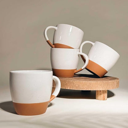 Mora Ceramic Large Latte Mug Set of 4, 16oz