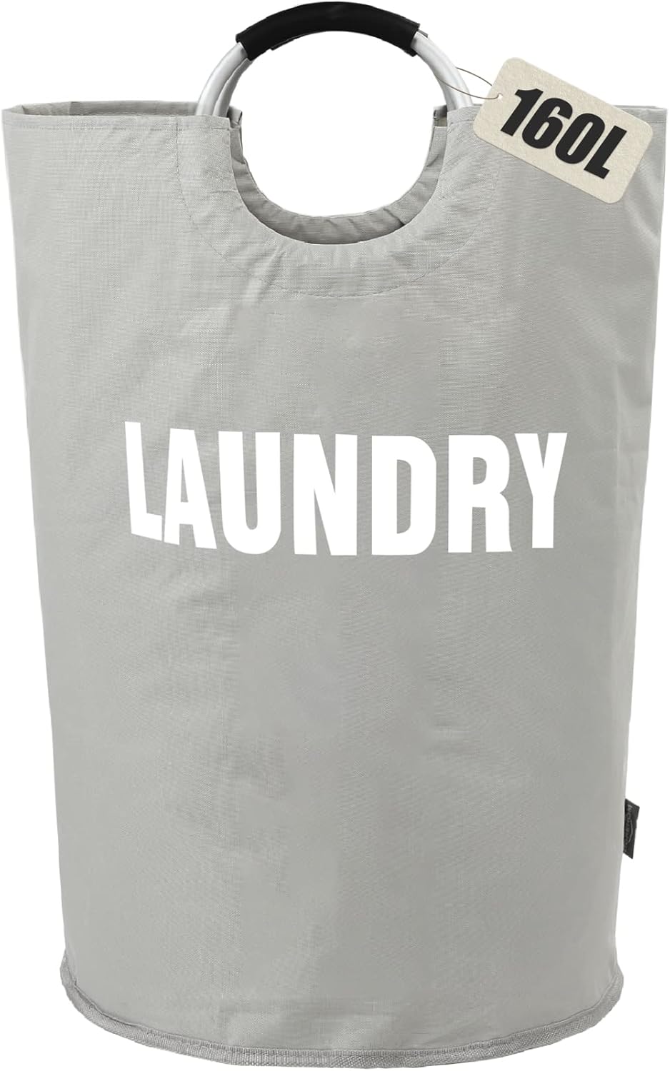 DOKEHOM 160L XX-Large Laundry Basket (7 Colors), Collapsible Laundry Bag, Foldable Laundry Hamper, Folding Washing Bin (Grey, XXL)