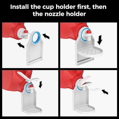 Laundry Detergent Dispenser Cup Holder & Nozzle Force-Saving Switch, Drip Catcher, Soap Dispenser, Room Organization and Storage