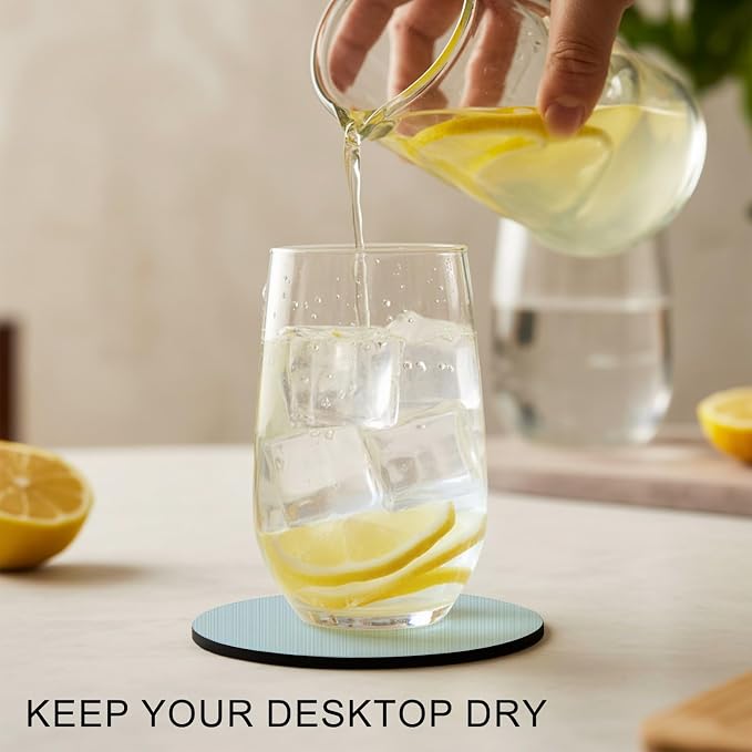 Sky Blue Thin Lines Coasters Set of 4, Absorbent Coasters