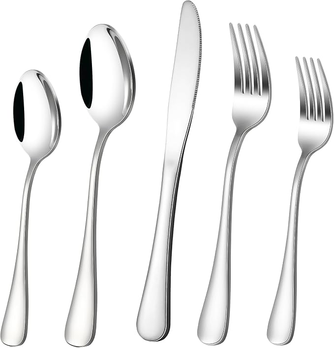40-Piece Silverware Set, CXJY Stainless Steel Flatware Cutlery Set Service