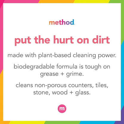 Method All-Purpose Cleaner Spray, Pink Grapefruit, Plant-Based and Biodegradable Formula Perfect for Most Counters, Tiles and More, 28 Fl Oz, (Pack of 4)