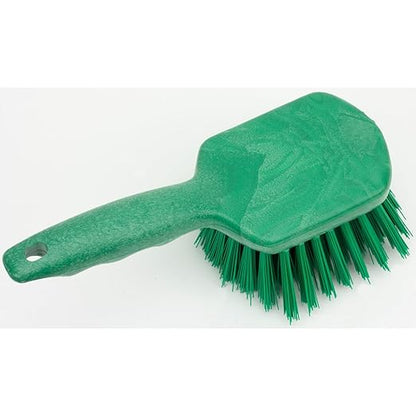 SPARTA 40541EC09 Plastic Scrub Brush, Utility Brush, Kitchen Brush With Hanging Hole For Cleaning, 8 Inches, Green, (Pack of 6)