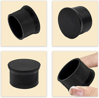 Flyshop Furniture Table Covers Non-Slip Heavy Duty Rubber Leg Tips Chair Leg Caps Floor Protector Round Black 4PCS Size 50mm, 2"