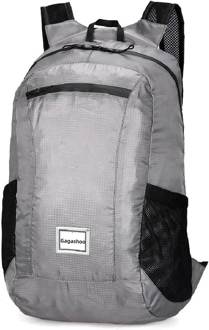 Small Foldable Hiking Daypack Packble Skin Casual Backpack Camping Cycling Travel Outdoor Day Bags Useful (Gray)