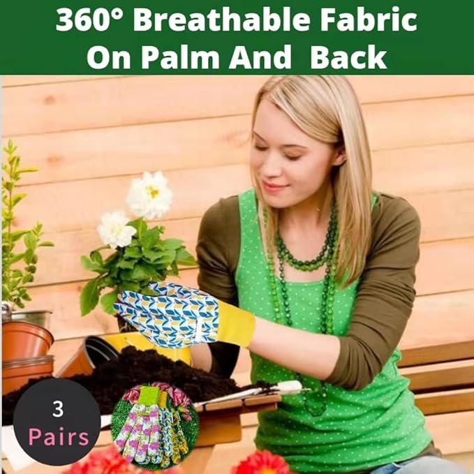 Thorn Proof&Puncture Resistant Gardening Gloves with Grip,Garden Gloves for Women, Leather Work Gloves,Gifts